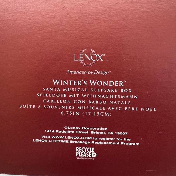 Lenox Winter's Wonder Santa Musical Keepsake Box Plays Jolly Old St Nicholas - Picture 14 of 16